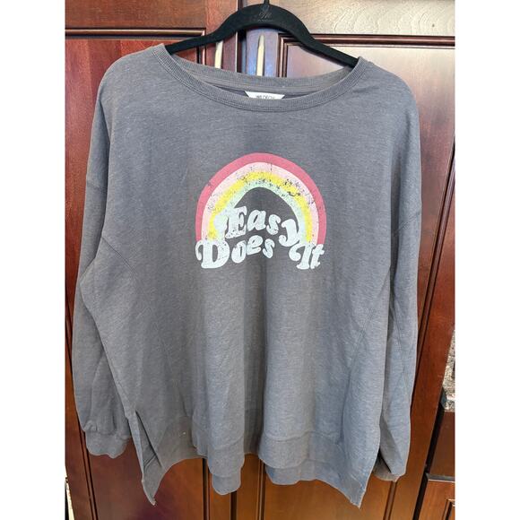 Wildfox Tops - Wildfox Easy Does It Gray Sweatshirt with side slits Size XXL